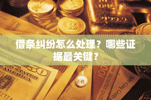 济南借条纠纷怎么处理？哪些证据最关键？